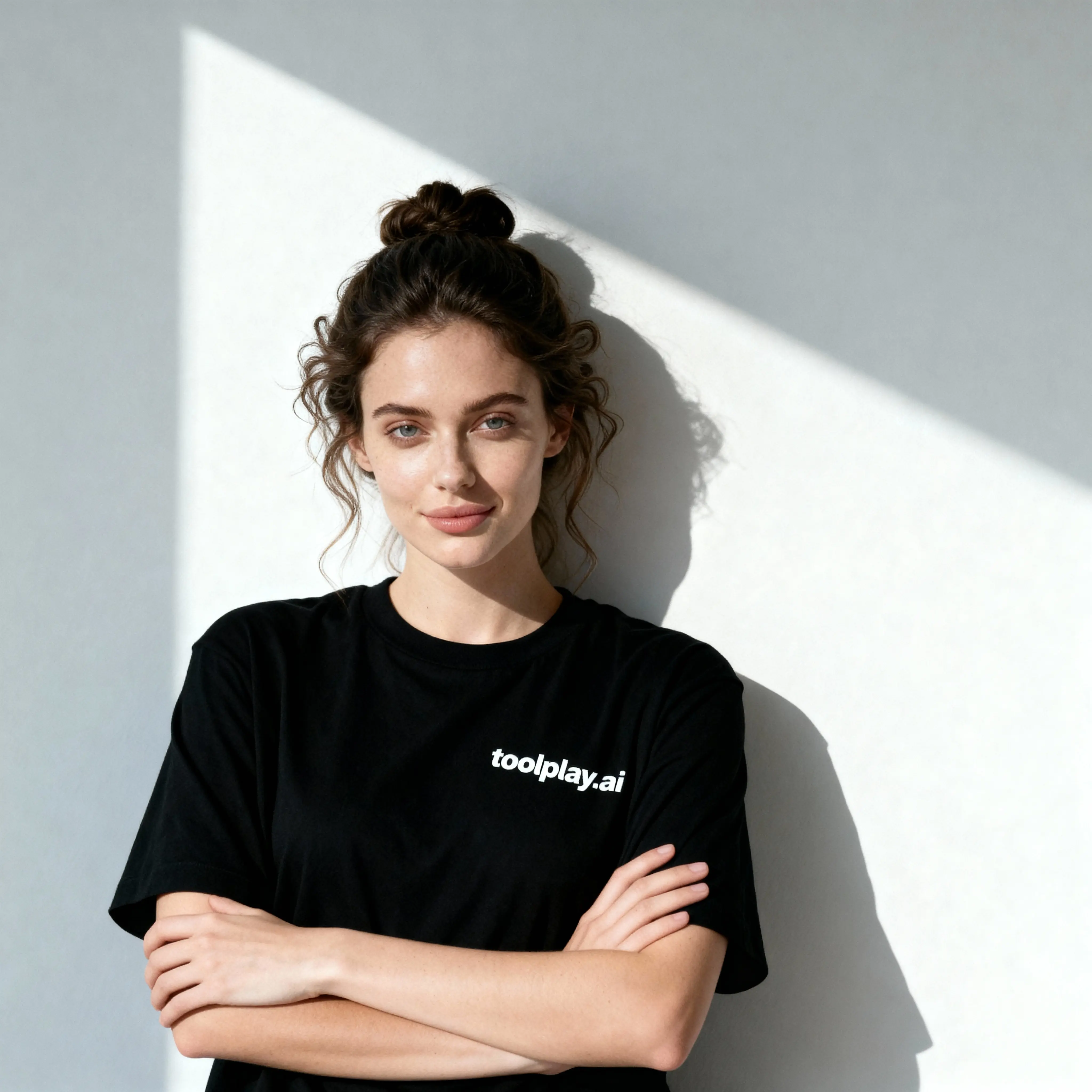 Professional model in casual outfit - original photo before AI virtual try-on transformation